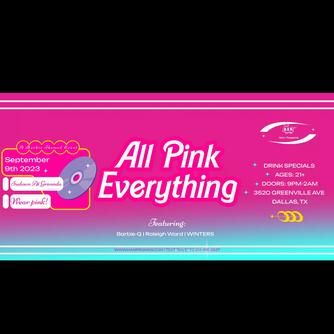 All Pink Everything: A Barbie Themed Rave September 9th, 2023