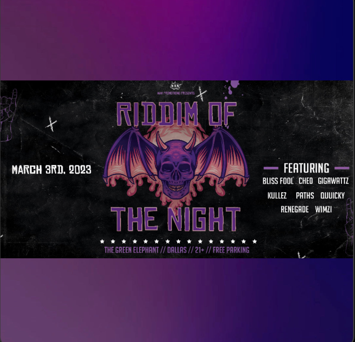 Riddim of the Night March 3rd, 2023