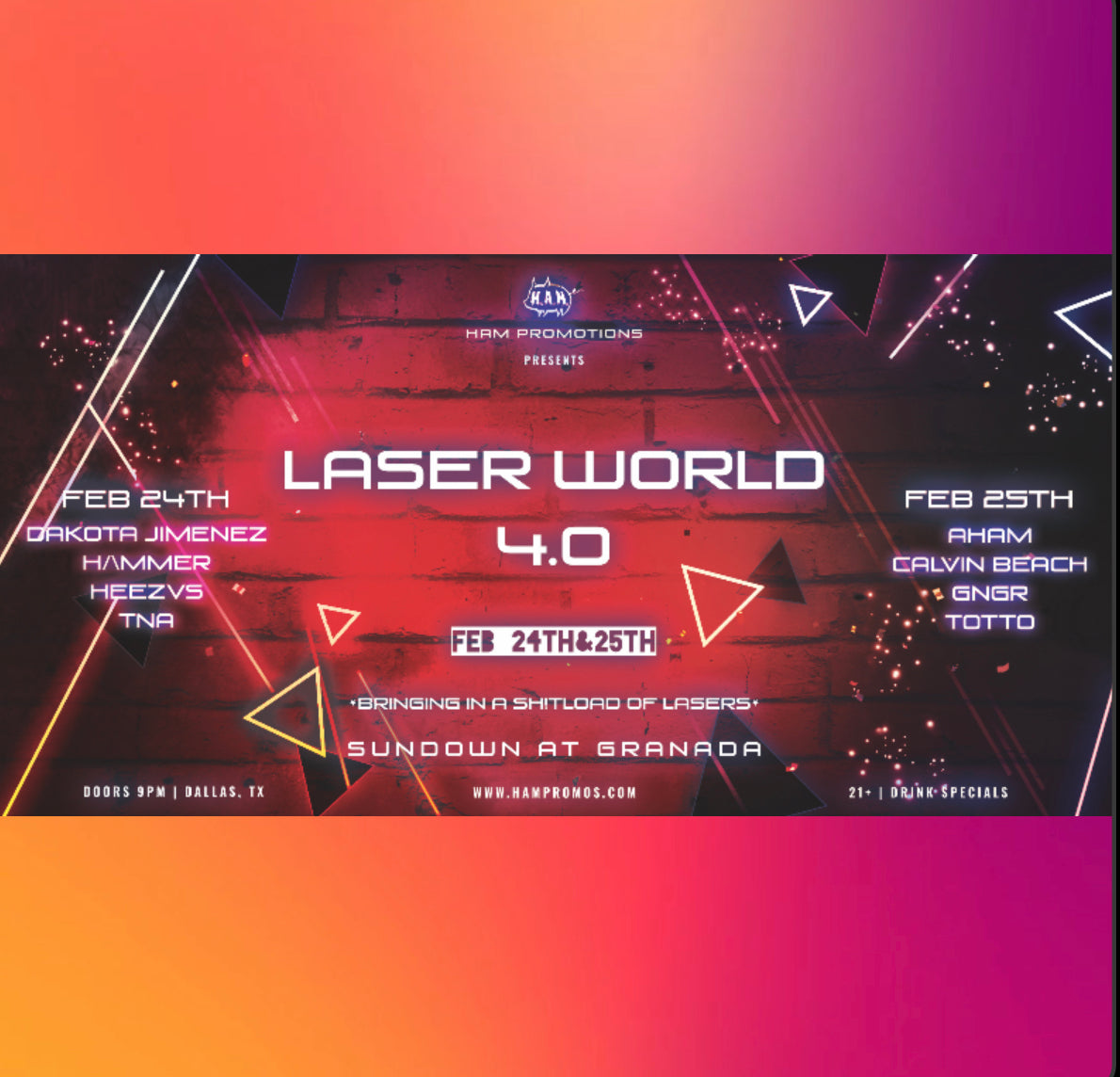Laser World 4.0 Saturday February 25th, 2023