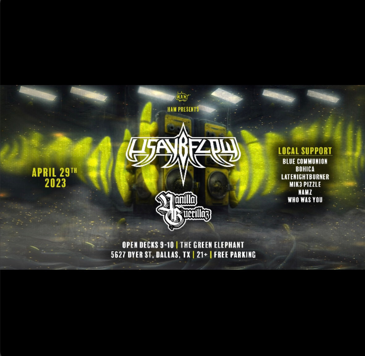 USAYBFLOW Saturday April 29th, 2023 @ The Green Elephant in Dallas, TX