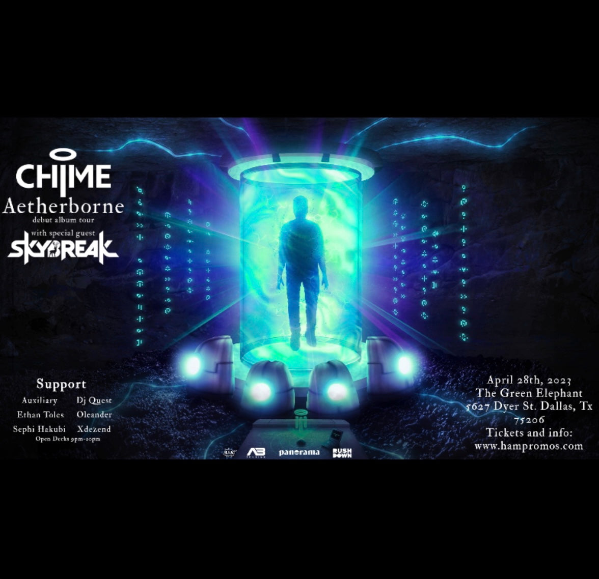Chime's and Skybreak takeover Dallas Friday April 28th, 2023 @ Green Elephant